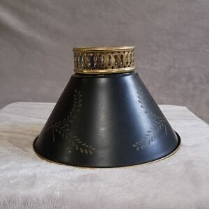 Vintage Small Metal Tole Black Clip On Lamp Shade